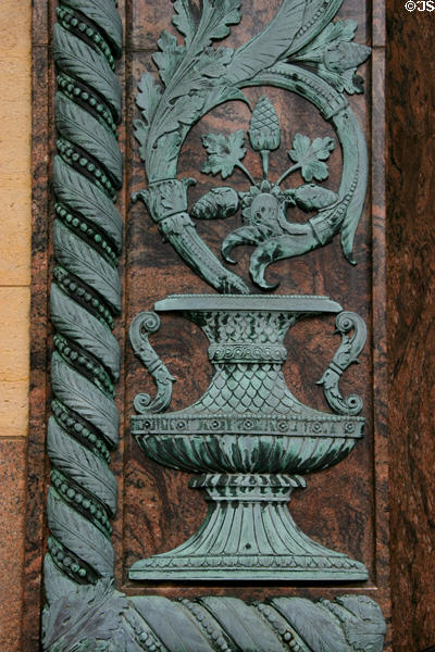 Copper door surround detail of Rochester Savings Bank building. Rochester, NY.