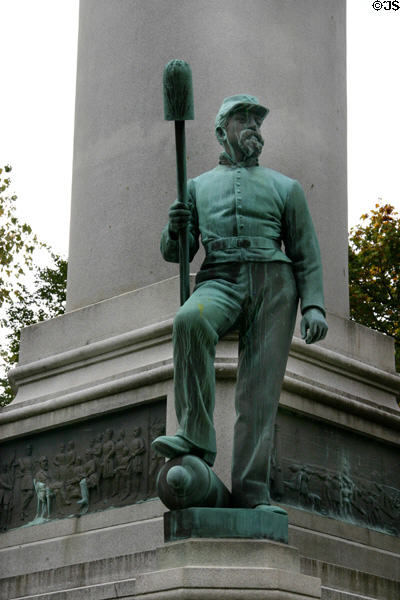 Cannoneer bronze sculpture (1892) by Leonard W. Volk at Soldiers' & Sailors' Civil War Monument. Rochester, NY.