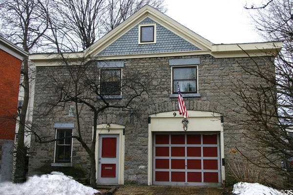 Stone heritage house converted carriage house (9 Atkinson St.). Rochester, NY.