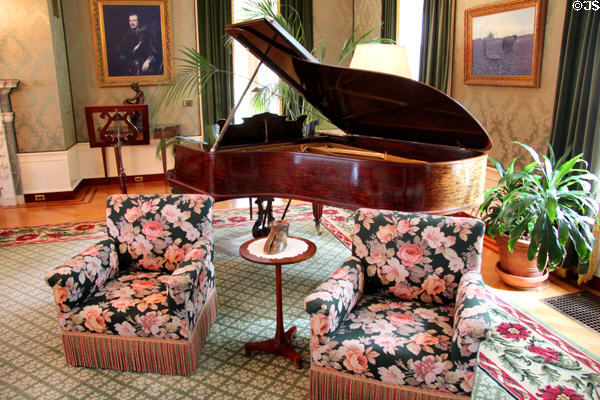 Grand piano in East Room at Eastman House. Rochester, NY.