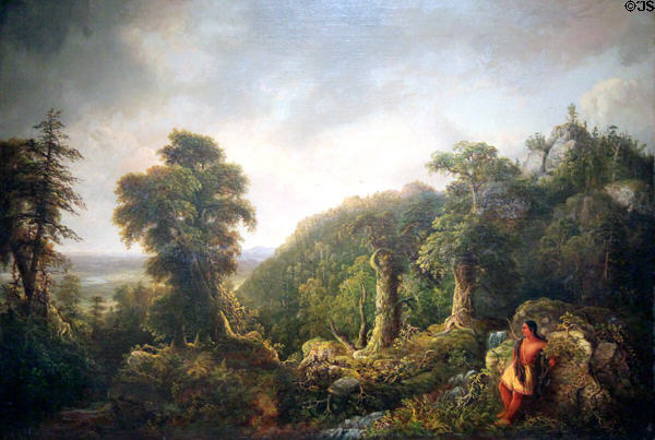 Indian Hunter painting (1846) by DeWitt Clinton Boutelle at Memorial Art Gallery. Rochester, NY.