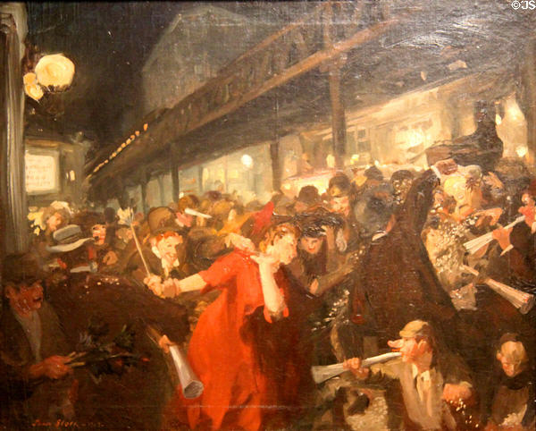 Election Night painting (1907) by John Sloan at Memorial Art Gallery. Rochester, NY.