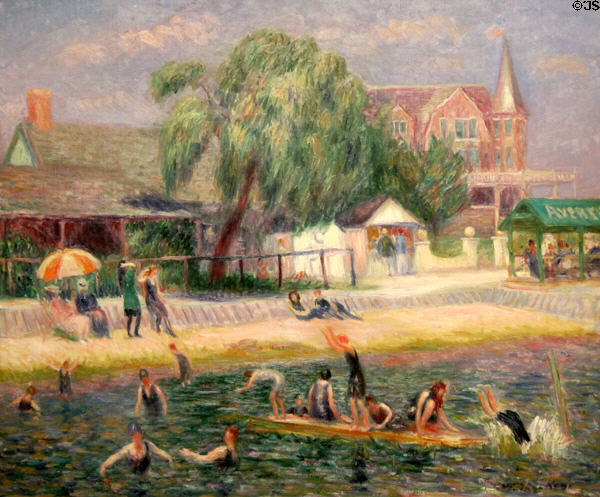 Beach at Blue Point painting (c1915) by William Glackens at Memorial Art Gallery. Rochester, NY.