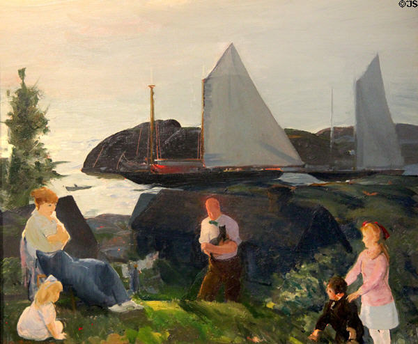 Evening Group painting (1914) by George Bellows at Memorial Art Gallery. Rochester, NY.