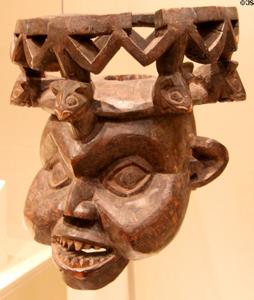 Bamum culture crest mask (20thC) from Cameroon at Memorial Art Gallery. Rochester, NY.