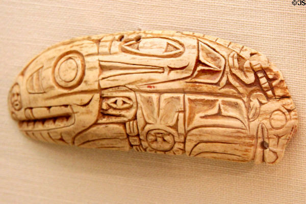 Tlingit walrus ivory Shaman medicine charm (19thC) at Memorial Art Gallery. Rochester, NY.