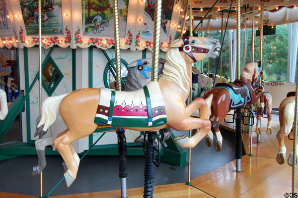 Carousel horse on Elaine Wilson Carousel at The Strong National Museum of Play. Rochester, NY.