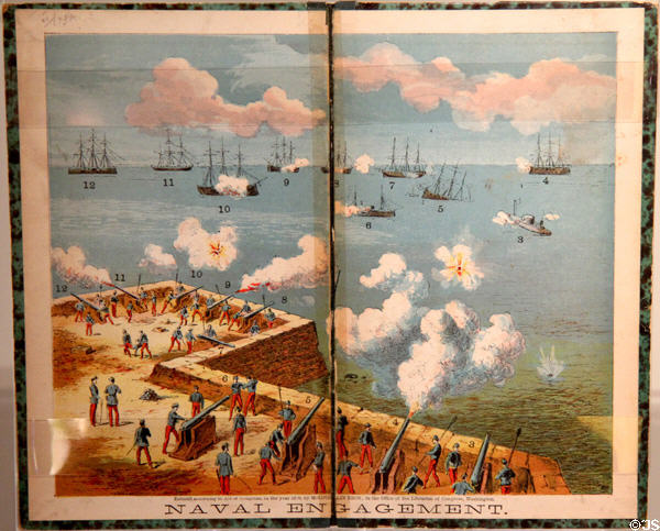 Naval Engagement (c1870's) board game where children could re-fight the Civil War at The Strong National Museum of Play. Rochester, NY.