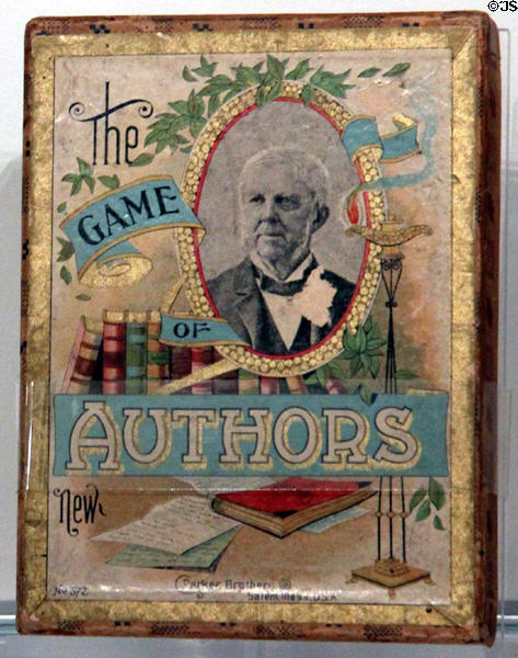 The Game of Authors (created by Anne Abbott), a card game in which players try to collect sets of four book titles by one author at The Strong National Museum of Play. Rochester, NY.