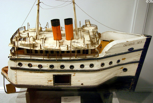 Wooden steamship Ontario model toy (c1910) at The Strong National Museum of Play. Rochester, NY.