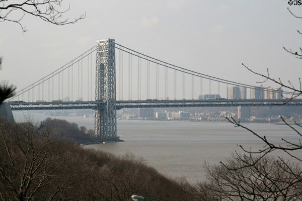 George Washington Bridge seen from Cloisters. New York, NY.