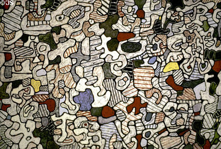 Section of painting Nunc Stans (1965) by Jean Dubuffet in Guggenheim Museum. New York, NY.
