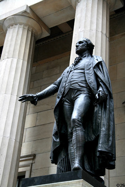 Statue of George Washington (1883) by John Quincy Adams Ward at Federal Hall National Memorial. New York, NY.