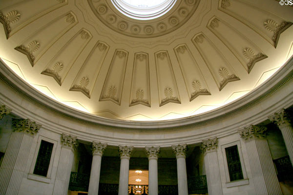 Interior dome of Federal Hall where Congress met when New York City was American capital. New York, NY.