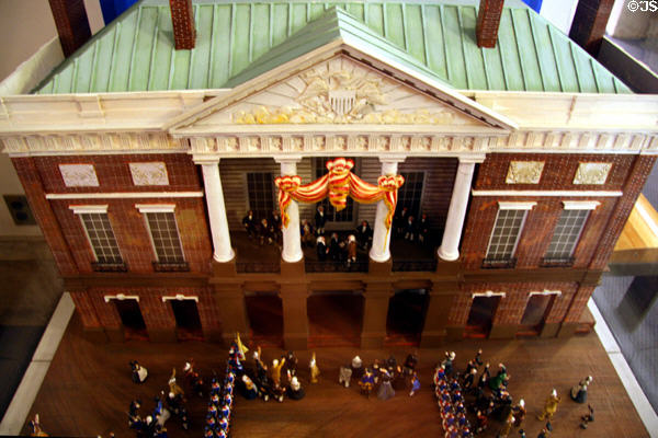Model of Federal Hall as it appeared in (1789-90) when it hosted U.S. Congress. New York, NY.