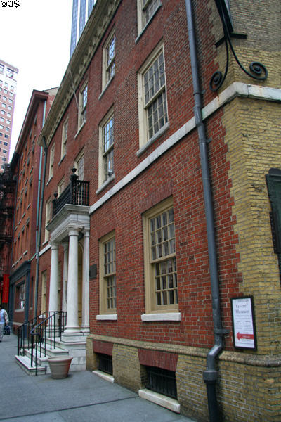 Fraunces Tavern (1719, rebuilt 1904) (54 Pearl St.). New York, NY. Style: Colonial. Architect: Stephen DeLancey. On National Register.