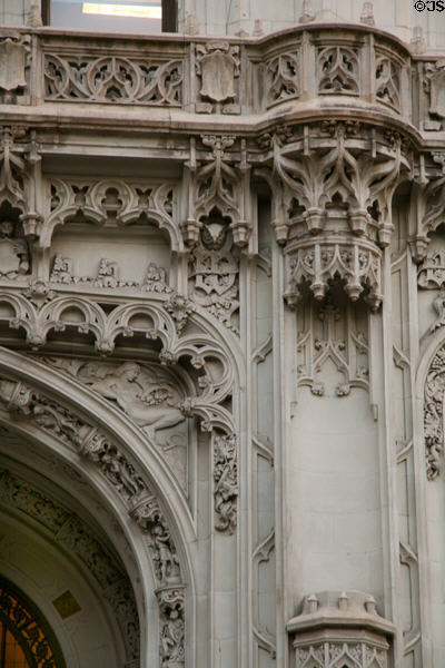 Decorative details of Woolworth Building. New York, NY.