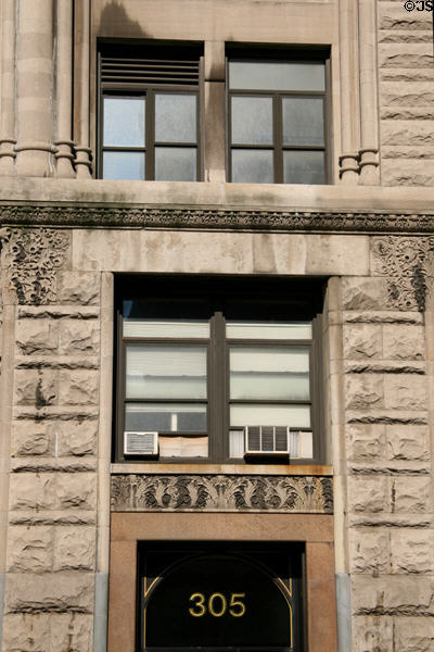 Stonework detail of Langdon Building (305 Broadway). New York, NY.