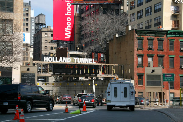 Entrance to Holland Tunnel in Soho. New York, NY.
