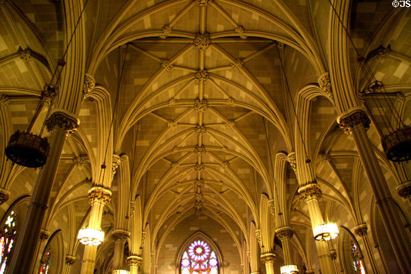 Gothic ceiling of St. Patrick's Old Cathedral. New York, NY.
