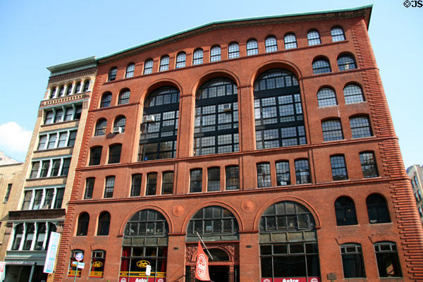 De Vinne Press Building (1885 & 1892) (393-399 Lafayette St.). New York, NY. Style: Romanesque. Architect: Babb, Cook & Willard. On National Register.