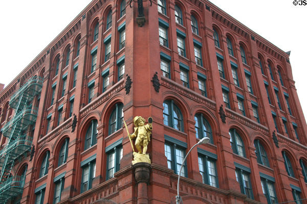 Puck Building (1886 & 93) (295-309 Lafayette St.). New York, NY. Style: Romanesque Revival. Architect: Albert Wagner & Herman Wagner. On National Register.
