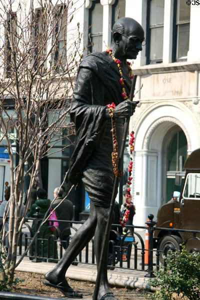 Mohandas Gandhi sculpture (1986) by Kantilal B. Patel in Union Square. New York, NY.