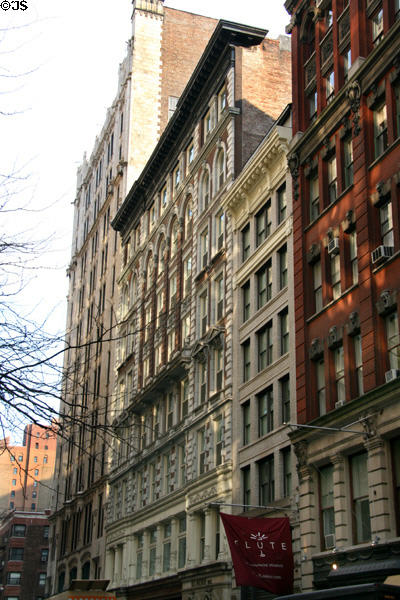Streetscape along 20th St. off Ladies Mile including N.S. Meyer Building (1890s). New York, NY.