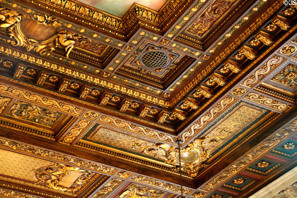 Ceiling detail of main reading room of New York Public Library. New York, NY.