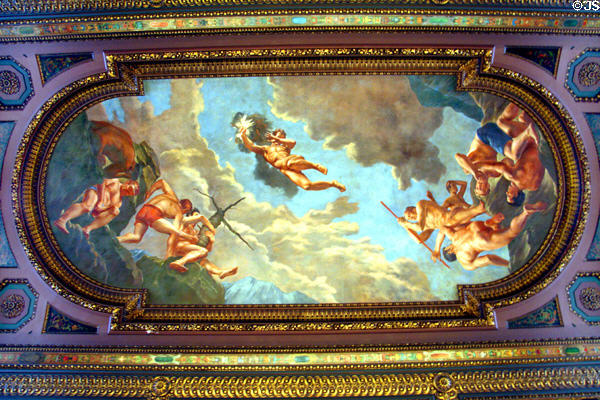 Baroque-style ceiling in New York Public Library. New York, NY.