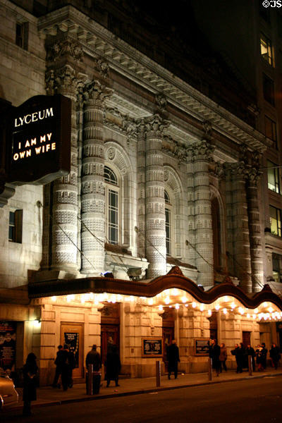 Lyceum Theater (1903) off Times Square (149 W. 45th St.). New York, NY. Architect: Herts & Tallant.