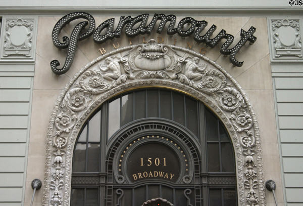 Detail of Paramount Building entrance. New York, NY.