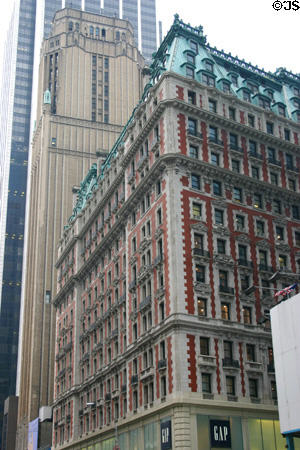 Six Times Square (1906) (142 W 42nd at Broadway) (16 floors) built as Knickerbocker Hotel. New York, NY. Architect: Marvin & Davis.