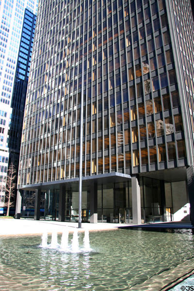 Seagram Building (1958) (375 Park Ave. at 52nd St.) (38 floors). New York, NY. Style: International. Architect: Ludwig Mies van der Rohe.