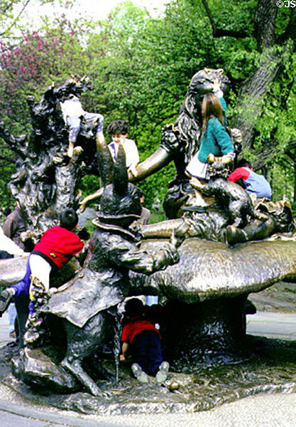 Alice in Wonderland sculpture (1959) by Jose de Creeft in Central Park. New York, NY.