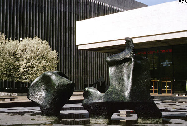 Reclining Figure (1962-4) by Henry Moore at Lincoln Center Theater. New York, NY.