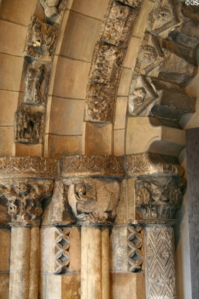 Romanesque San Vicente Mártir church portal (before 1211) from Frías, Burgos, Spain at The Cloisters. New York, NY.