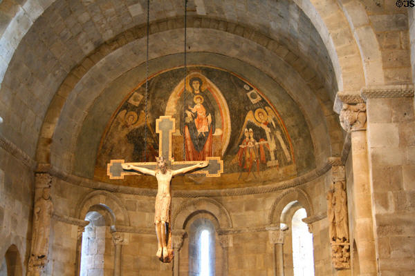 Fuentidueña Apse (1175-1200) with Fresco of Virgin & Child at The Cloisters. New York, NY.
