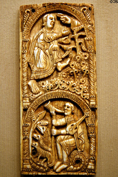 Ivory plaque with St. Aemilianus (1060-80) by Master Engelram & son from Spain at The Cloisters. New York, NY.