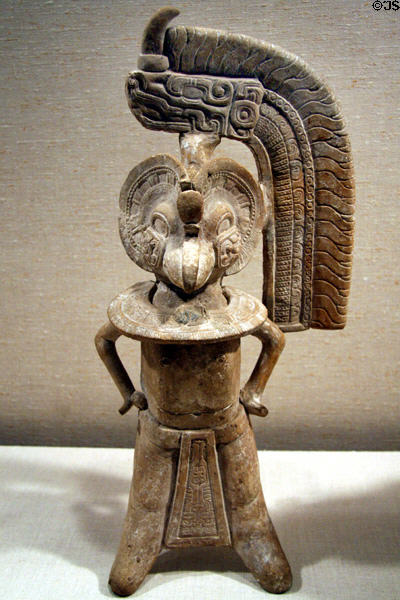 Ceramic bird-headed figure whistle of Veracruz, Mexico (8th-9thC) at Metropolitan Museum of Art. New York, NY.