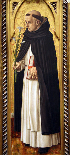 St Dominic painting (c1472) by Carlo Crivelli at Metropolitan Museum of Art. New York, NY.