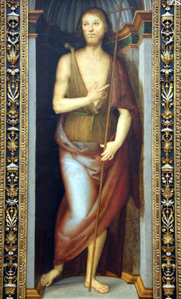 St. John the Baptist painting (c1505) by Perugino at Metropolitan Museum of Art. New York, NY.