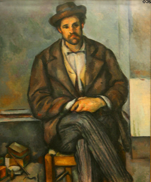 Seated Peasant painting (c1892-96) by Paul Cézanne at Metropolitan Museum of Art. New York, NY.