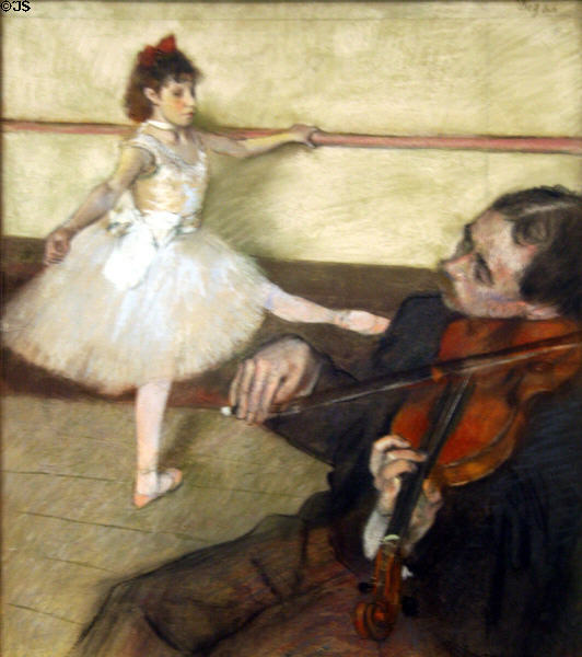 The Dance Lesson painting (1879) by Edgar Degas at Metropolitan Museum of Art. New York, NY.