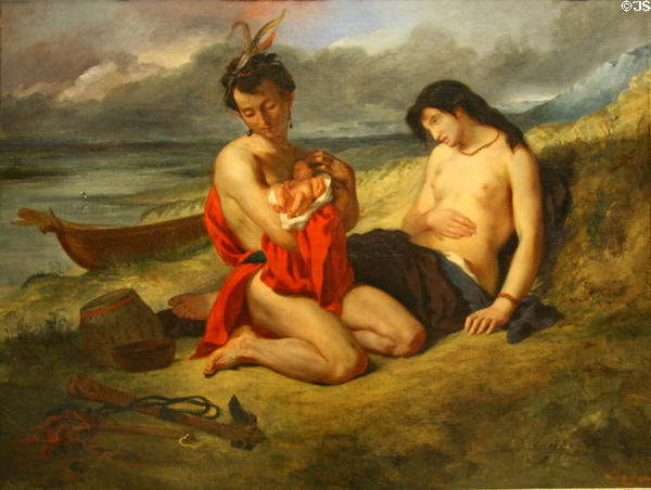 The Natchez painting (1835) by Eugène Delacroix at Metropolitan Museum of Art. New York, NY.