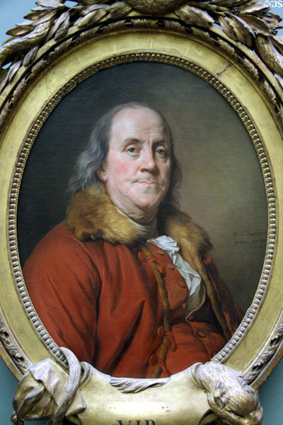 Benjamin Franklin portrait (1778) by Joseph Siffred Duplessis at Metropolitan Museum of Art. New York, NY.