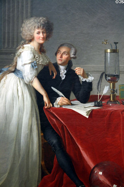 Detail of Antoine-Laurent Lavoisier & His Wife (1788) by Jacques-Louis David at Metropolitan Museum of Art. New York, NY.