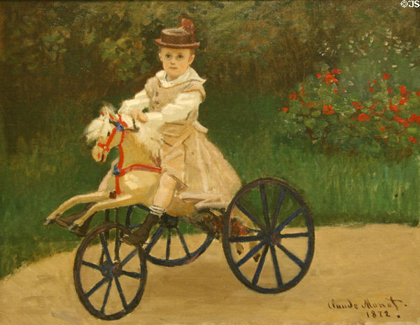 Jean Monet on his Hobby Horse painting (1872) by Claude Monet at Metropolitan Museum of Art. New York, NY.