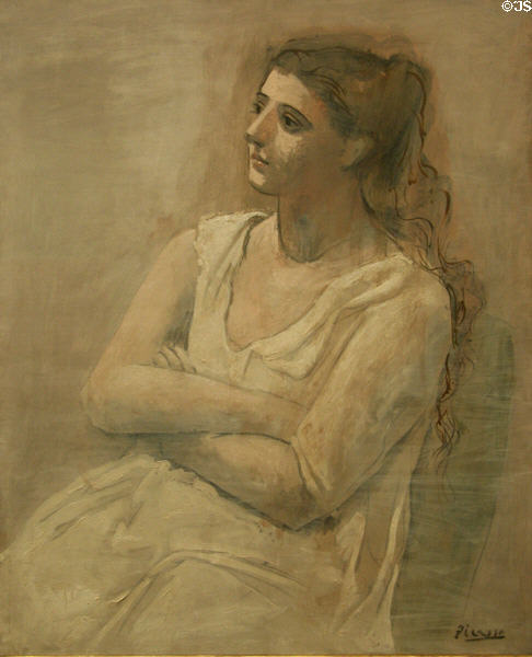 Woman in White painting (1923) by Pablo Picasso at Metropolitan Museum of Art. New York, NY.