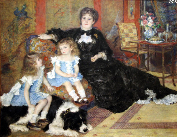 Mme. George Charpentier & Her Children painting (1878) by Pierre-Auguste Renoir at Metropolitan Museum of Art. New York, NY.